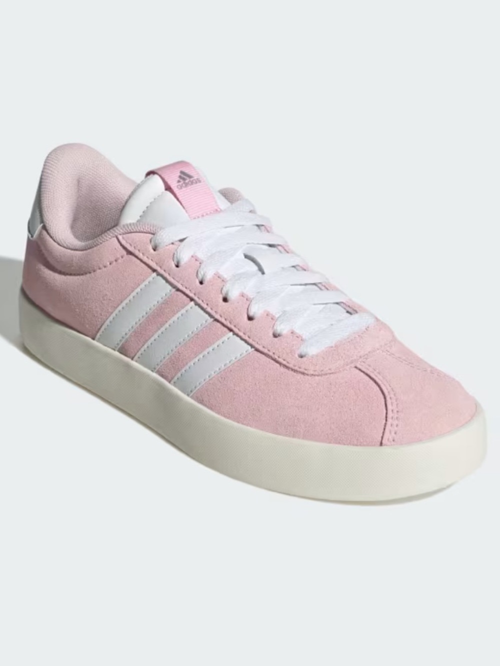 Adidas Women’s VL Court 3.0 Shoes – Pink/White Suede Sneakers – Sz 8.5 - Picture 3 of 9